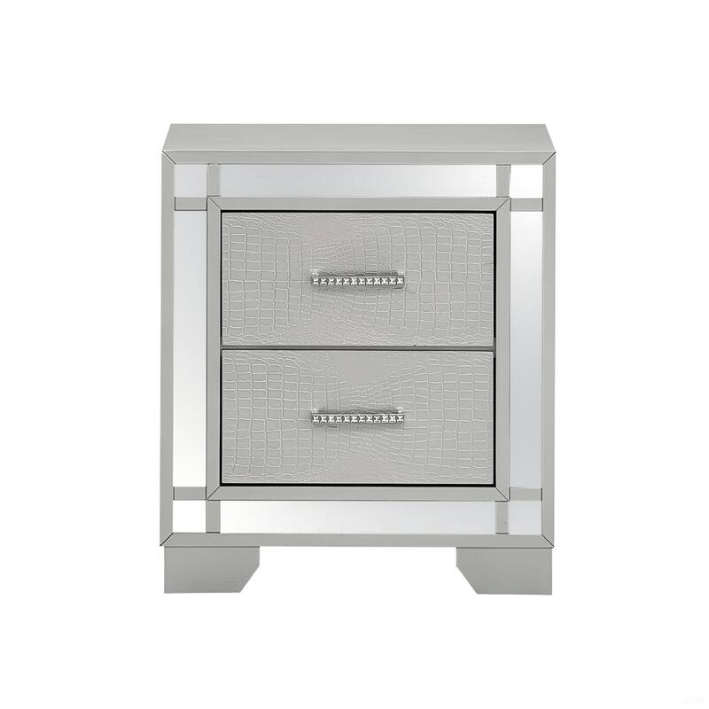 Bedroom Cabinet Storage Nightstand with Two Drawers Accent Table Drink Table Display Table for Bedroom