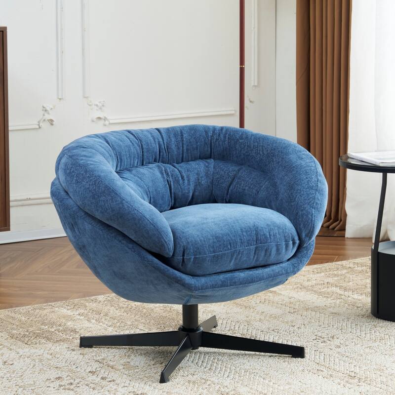 Ergonomic Chenille Office Chair Swivel Chair, Rotating Chair Club Chair Accent Chair with Removable Cushion