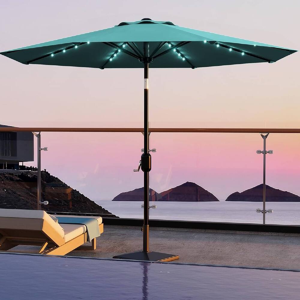 10 FT Outdoor Table Patio Umbrella, Waterproof UV Protection with Solar Lights