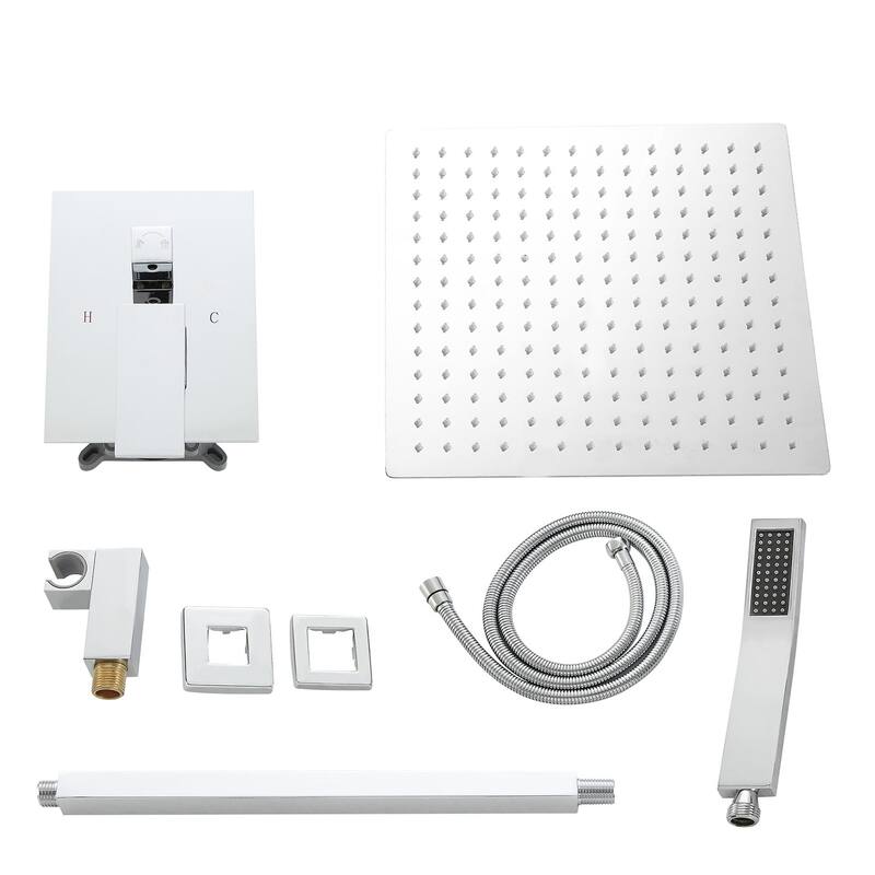 Topcraft 10-inch Ceiling Mount Square Shower System with Rough-in Valve - 10*10
