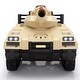 preview thumbnail 2 of 15, Licensed 24V Thunder Tank Ride-On with Fighting Cannon, Music, Lights, and Remote Control, Desert Yellow
