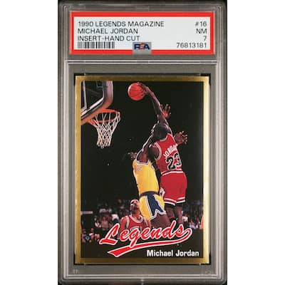 Michael Jordan 1990 Legends Magazine Insert Hand Cut Basketball Card #16 PSA 7 - 8'6" x 11'6"