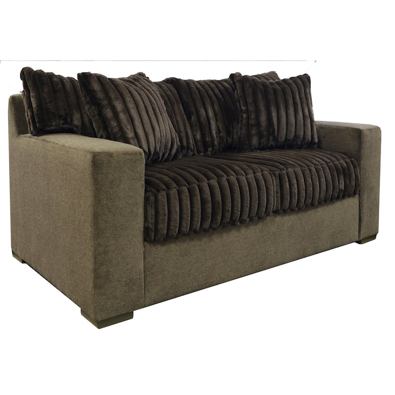 Woodhaven Furniture Studio Cord Loveseat - Java