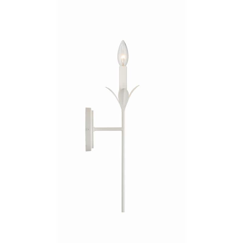Broche 1 Light Matte White Wall Mount - 6"W x 21"H x 7.25"D