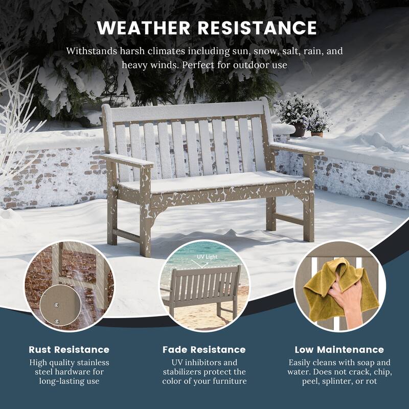 Laguna Poly 51 Inch Garden Bench