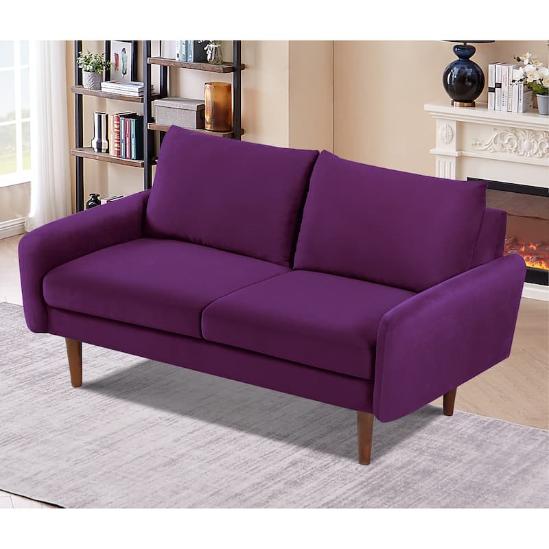 US Pride Furnitirue 58''W Tapered Legs Kent Velvet Loveseat