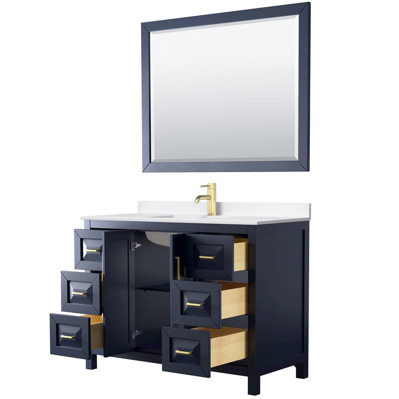 Daria 48-inch Single Vanity, Single Hole Quartz Top, 46-inch Mirror