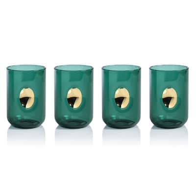 Ambrosi Tumblers with Gold Accent, Set of 4