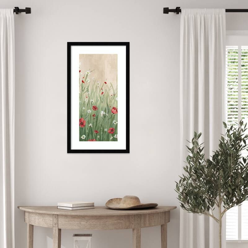 Wildflowers in Gentle Breeze No. 1 by Alex Black Wood Framed Wall Art Print