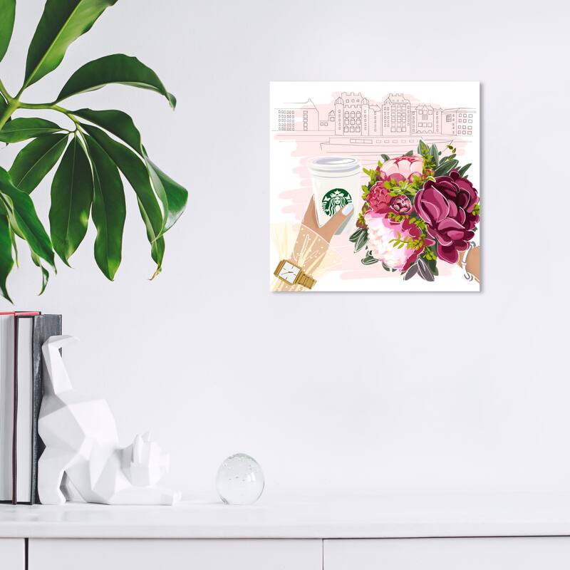 Wynwood Studio Canvas Fashion and Glam Romantic Time Pink and Light Pink Glam Wall Art Canvas Print - 12 x 12