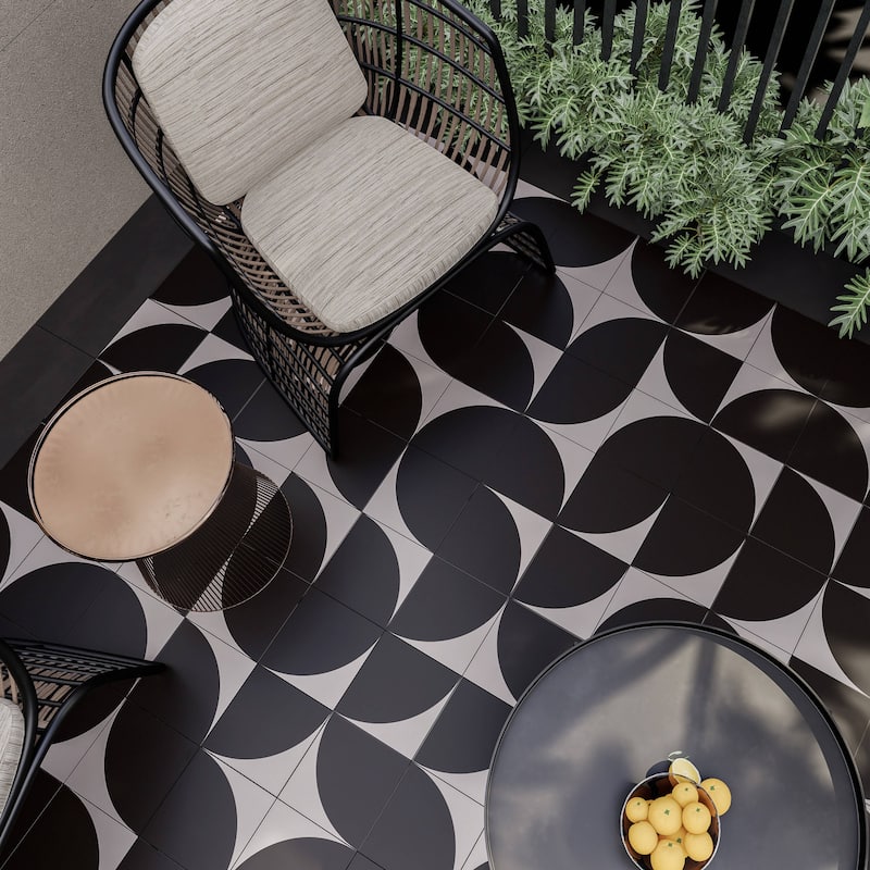 Luna 8 in. x 8 in. Domino Matte Porcelain Wall and Floor Tile - 8 in. x 8 in. - Domino Matte