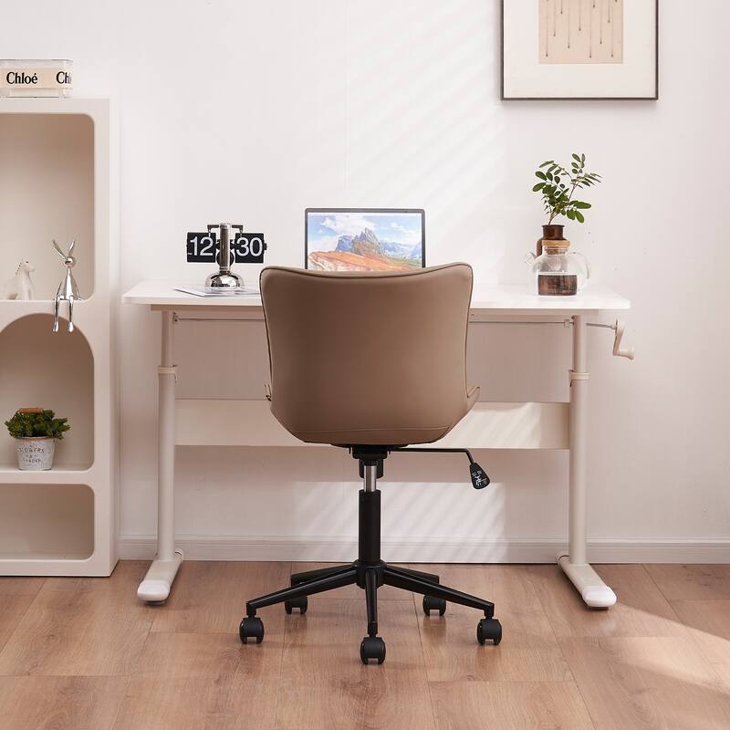 Armless Office Chair Swivel Home Office Desk Chairs with Wheels