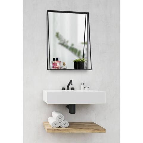 Kate and Laurel Lintz Metal Framed Mirror with Shelf