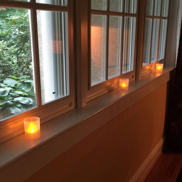 Shop Set Of 6 Battery Operated Amber Led Lights In Frosted Votive