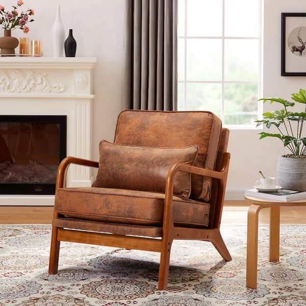 Wood Frame All Wood Accent Chair UBesGoo Modern Wood Accent Chair