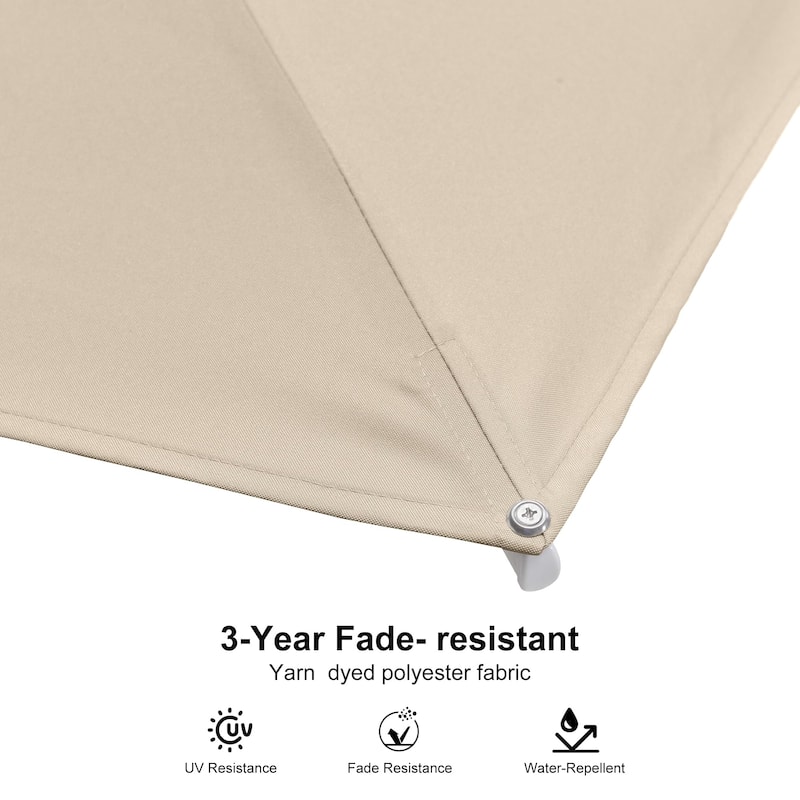 PURPLE LEAF 8 ft White Cantilever Patio Umbrella with 360 Degree Rotation With Base