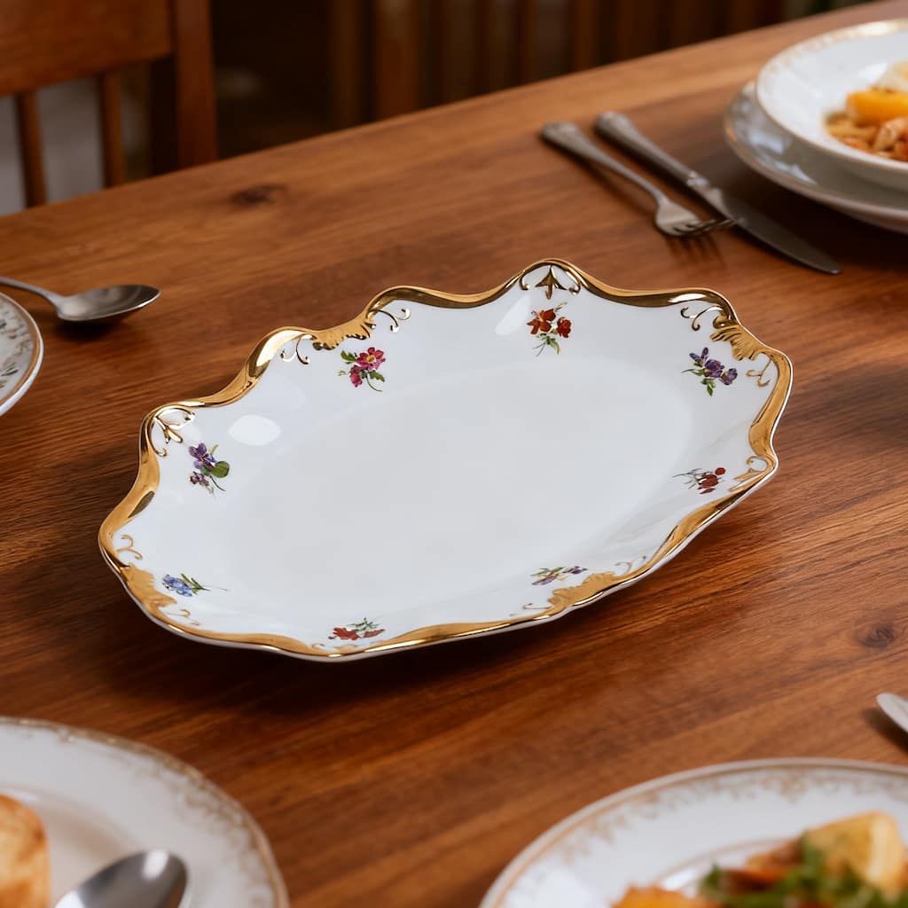 Luxury Ceramic Decorative Plate For Dining & Home Decor - 13.3' x 1.7'