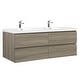 preview thumbnail 28 of 169, CASAINC Floating Bathroom Vanity with Resin Top Basin and Soft Closing Drawers