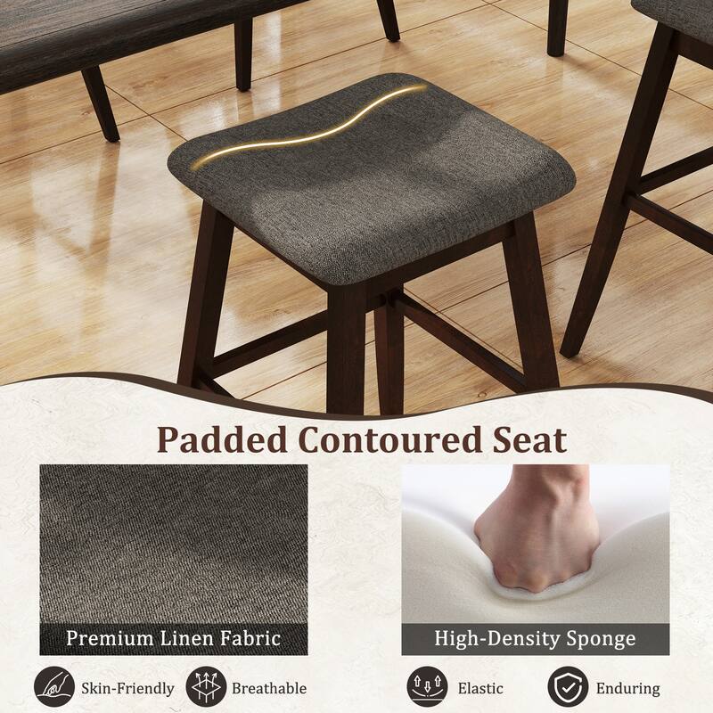 Gymax Set of 4 Swivel Bar Stools 30'' Bar Chairs w/ Padded Contoured
