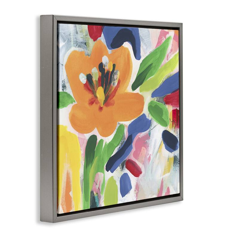 Stupell Blossoms in Rich Hues Framed Floater Canvas Wall Art Design By June Erica Vess