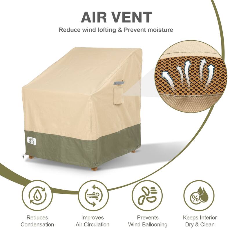 Aoodor Heavy Duty Patio Chair Cove with Air Vents for Deep Seat/ Rocking Chair/ Outdoor Swivel