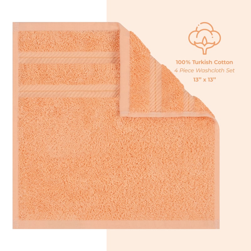 American Soft Linen Premium 100% Cotton 4-Piece Washcloth Set
