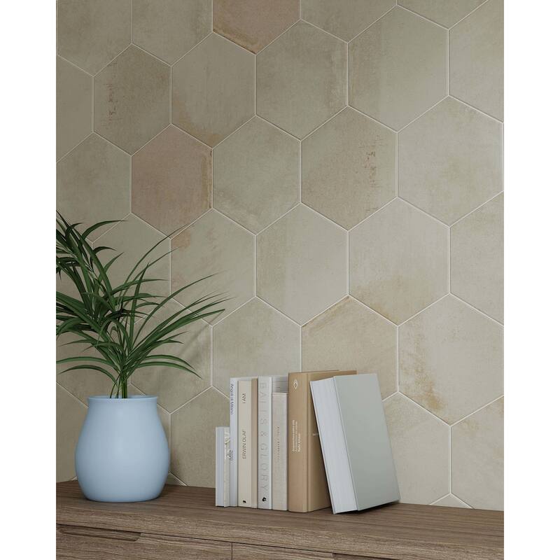 Cruz Bay Studio MKT61138 Arcadian - 9" x 10" Geometric Wall Tile -