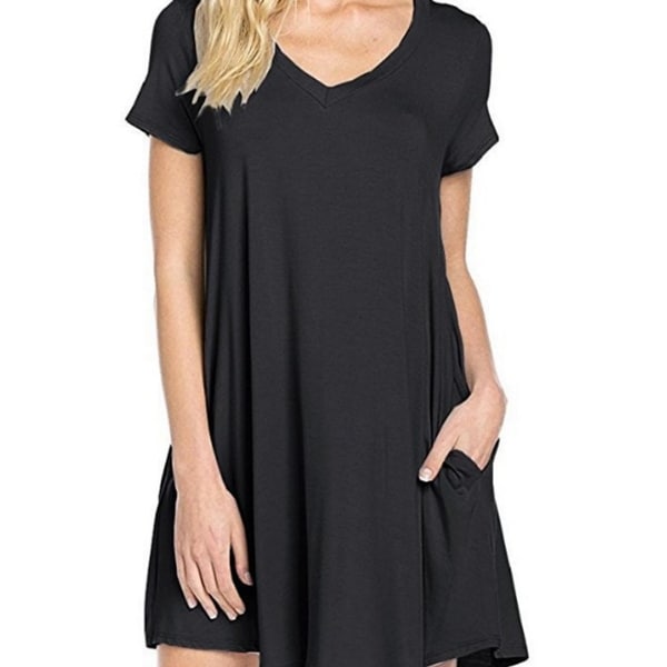 black t shirt swing dress