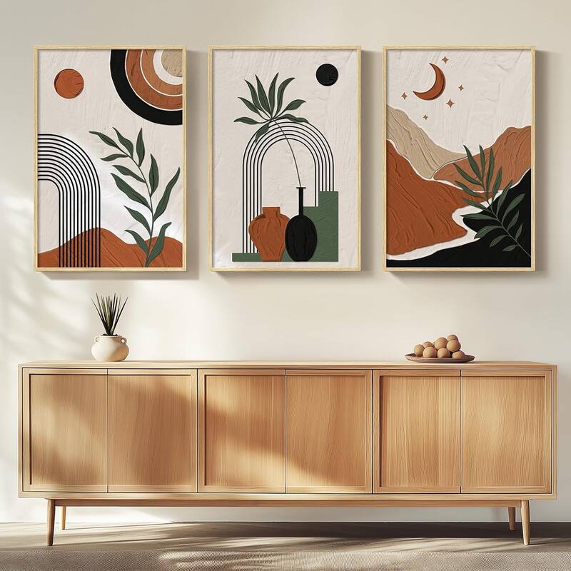 Set of 3 Abstract Geometric Art Prints