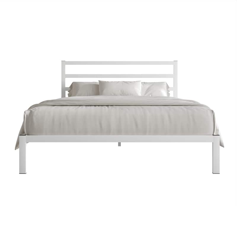 CraftPorch Simple Classic Metal Platform Bed - White - Full