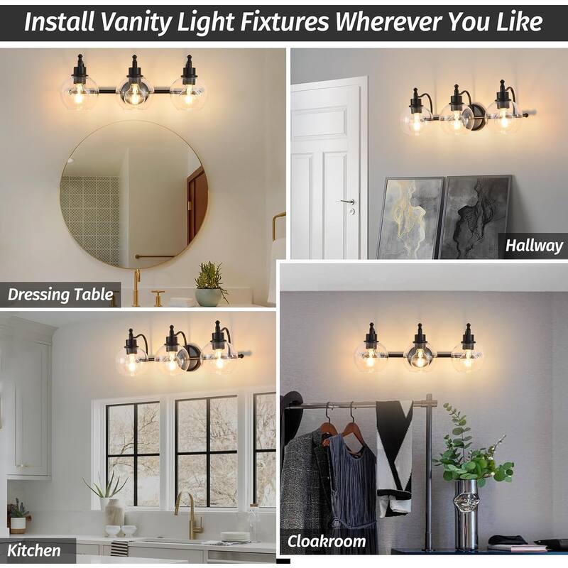 22Inch Bathroom Vanity Lighting Fixtures Brushed Gold with 3-Lights