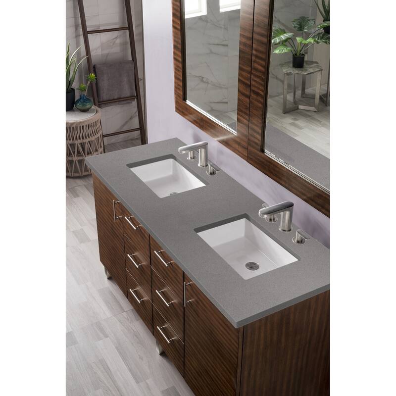 James Martin Vanities Metropolitan 60" Double Vanity, American Walnut