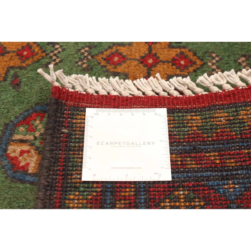 ECARPETGALLERY Hand-knotted Uzbek Kargahi Green Wool Rug - 5'6 x 8'0