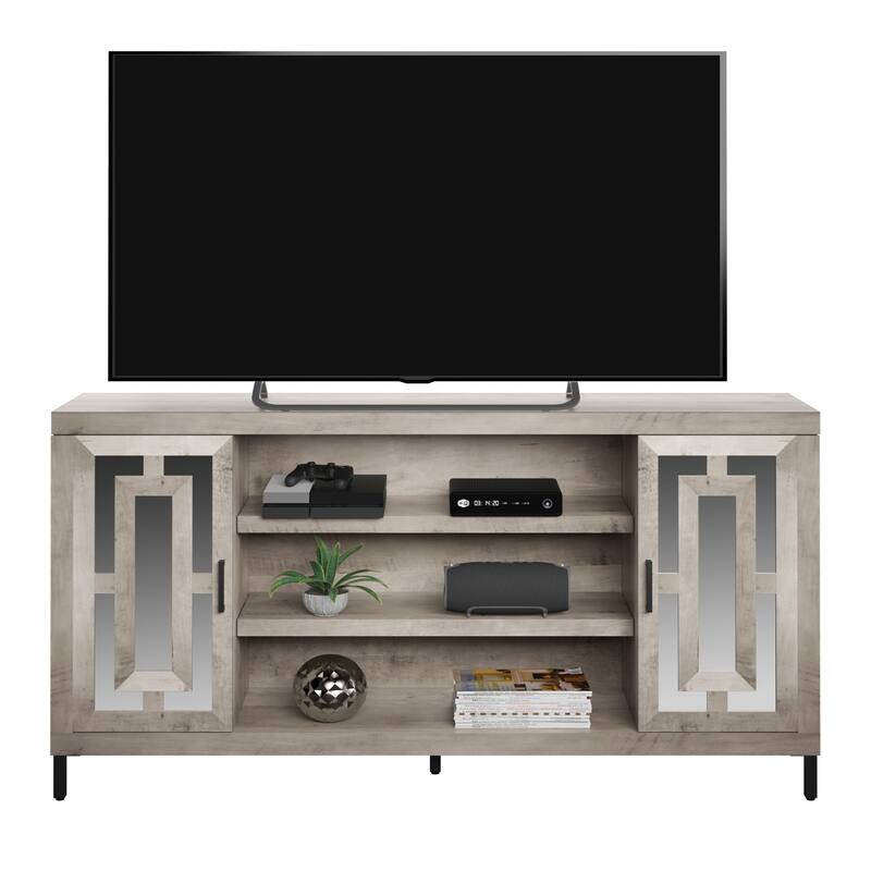 68" TV Stand with Mirrored Doors