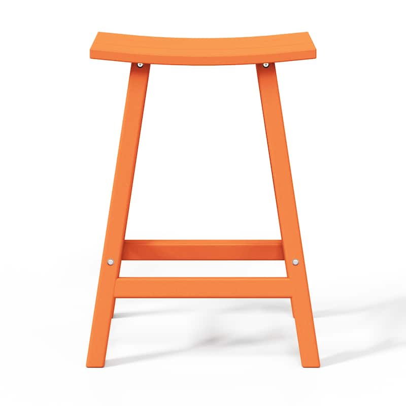 Laguna Hdpe All Weather Outdoor Patio 24" Saddle Seat Counter Stool