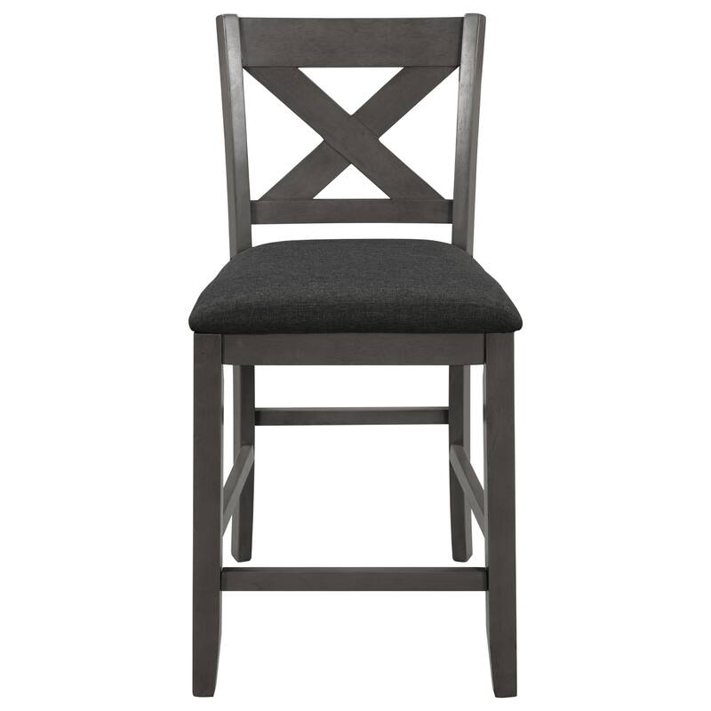 5-Piece Rustic Dining Set with Wooden Bar Table & 4 Chairs