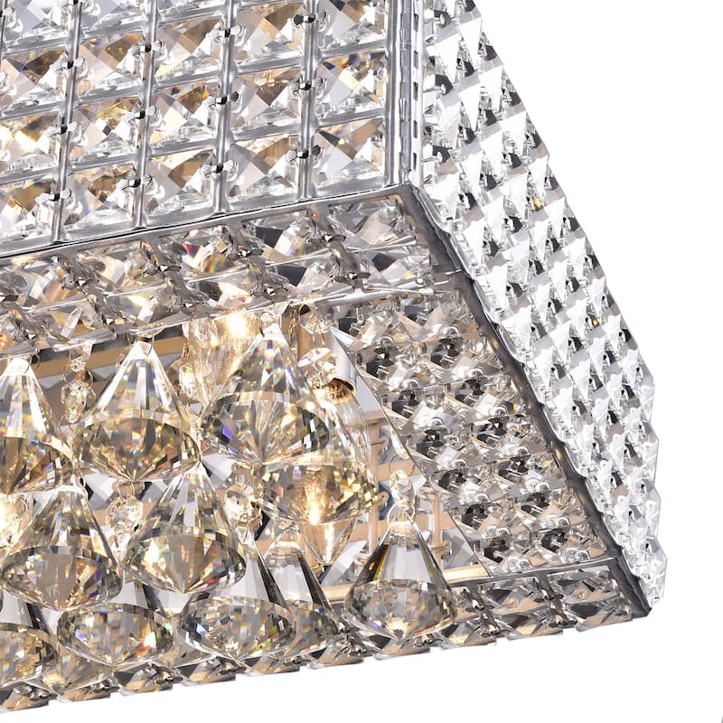 Echion Chrome and Crystal 8-light Flush Mount