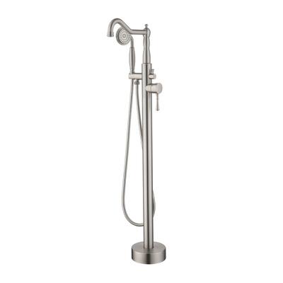 Classic American Style Freestanding Tub Filler Faucet with Swivel Spout & Hand Shower, Brass Body, cUPC Valve, 2.5 GPM