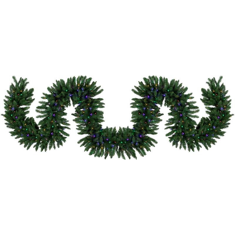 25' x 20" Pre-Lit Buffalo Fir Artificial Christmas Garland - Multi-Color LED Lights