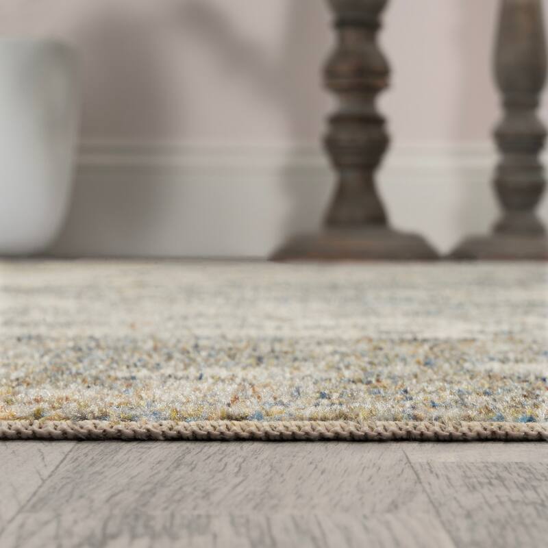 JONATHAN Y Shaii Distressed Medallion Low-Pile Machine-Washable Area Rug