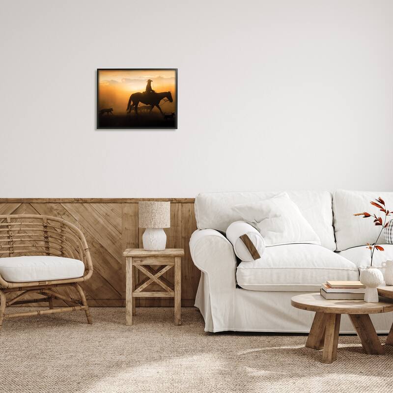 Stupell Western Horse at Sunset Framed Giclee Art Design by PBurchettePhoto