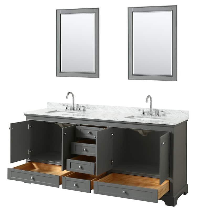 Wyndham Collection Deborah 80" Free Standing Double Vanity Set with
