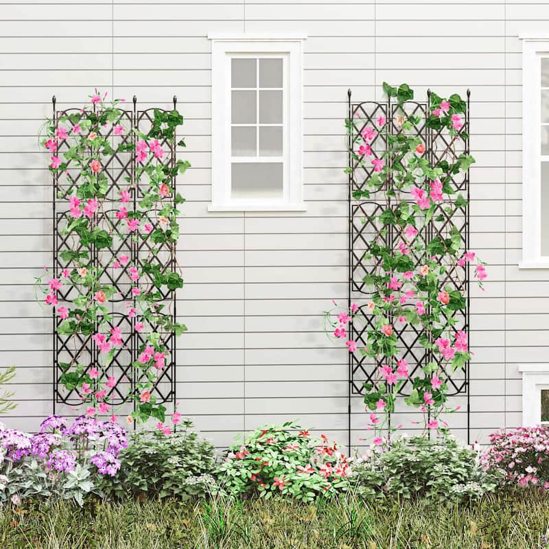 Costway 1/2 PCS 58" x 73" Garden Trellis for Climbing Plants Rustproof