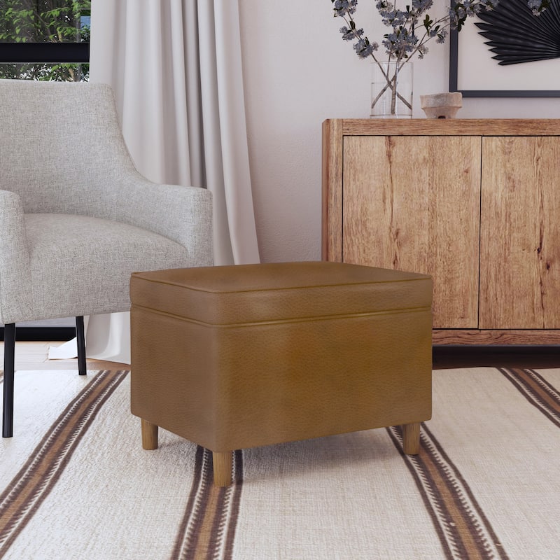 Dinah 24" Storage Ottoman with Cone Wood Legs