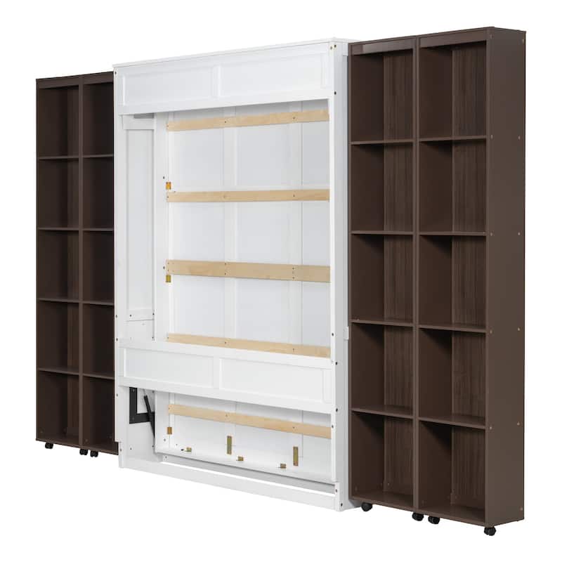 Queen Murphy Bed Wall Bed with Storage Doors - Space-Saving & Elegant Design