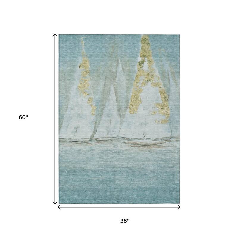 HomeRoots Nautical Transitional Rectangle Outdoor Rug