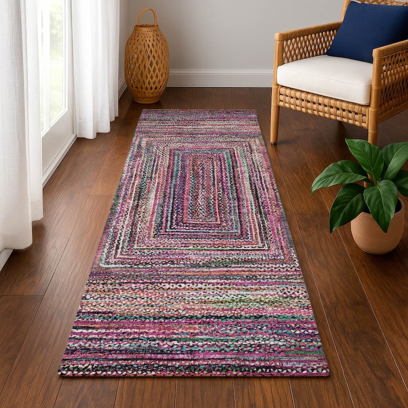 Premium Washable Super Soft Modern Dimensions Mayfield Rug - Pink - 2'3" x 7'6"