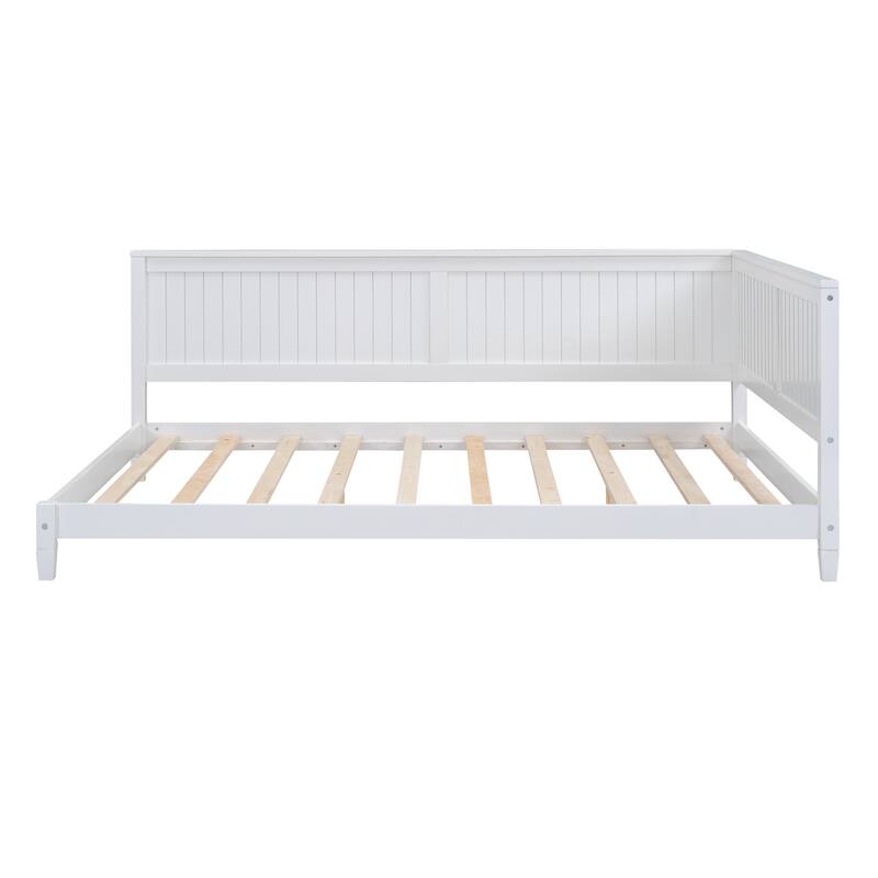Modern White Wood Daybed/Sofa Bed - Twin/Full Size with Slats Support