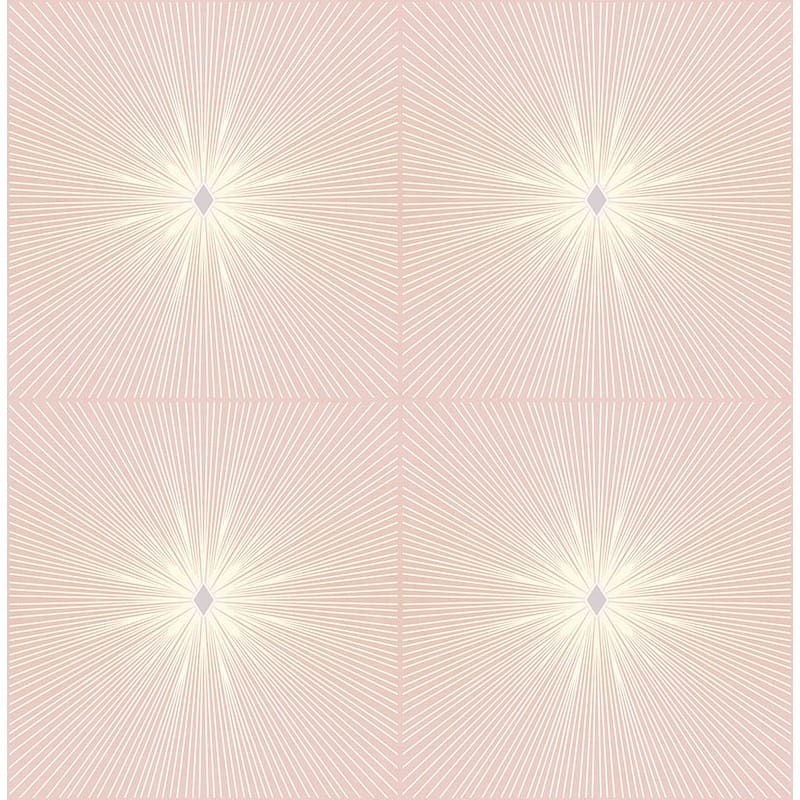 Seabrook Designs Melrose Starburst Unpasted Wallpaper - 20.5 in. W x 33 ft. L -  Blush and Metallic Silver