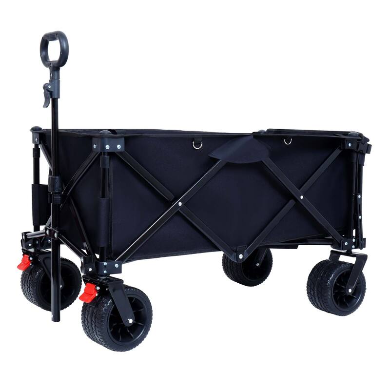Foldable Wagon with Extended Tailgate and Wheels - N/A